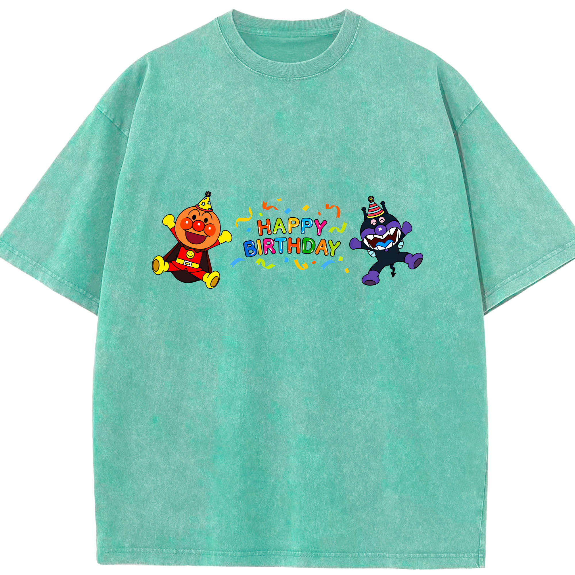 （画像用） アンパンマン Anpanman 綿100% ヴィンテージ風 半袖Tシャツ（フロントプリント）